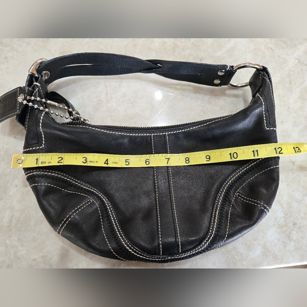 Coach Black Hobo Bag with Stitch Detail - Picture 5 of 7